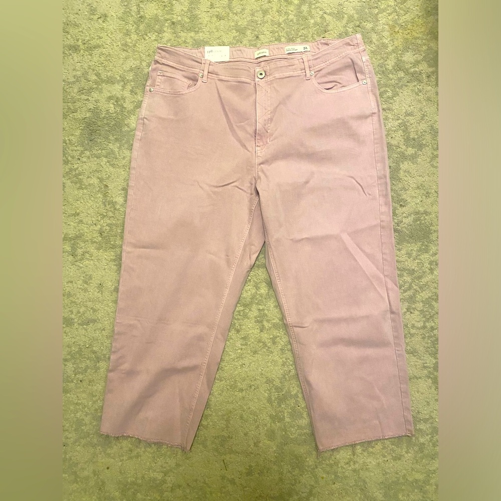J Jill high rise straight leg crop denim lt. lilac 22R NWT